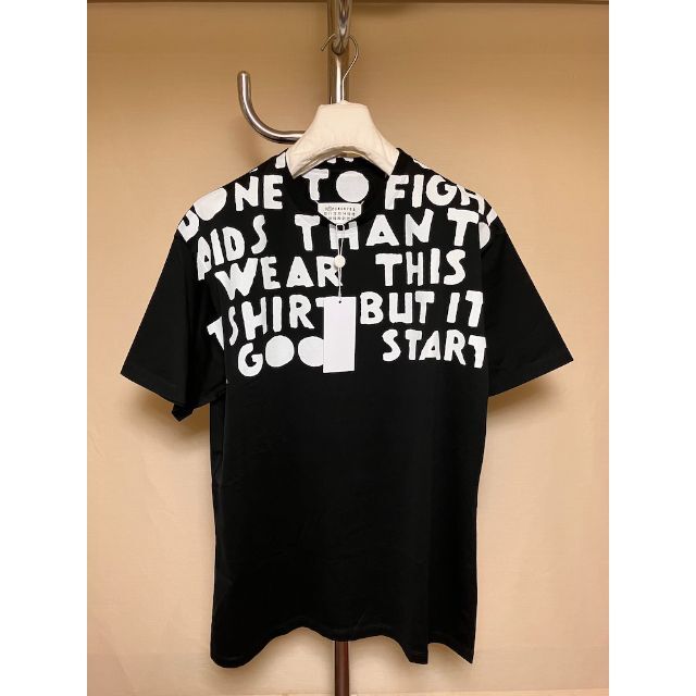 新品 M マルジェラ 21AW エイズ Tシャツ カットソー 黒白 3478 国内外