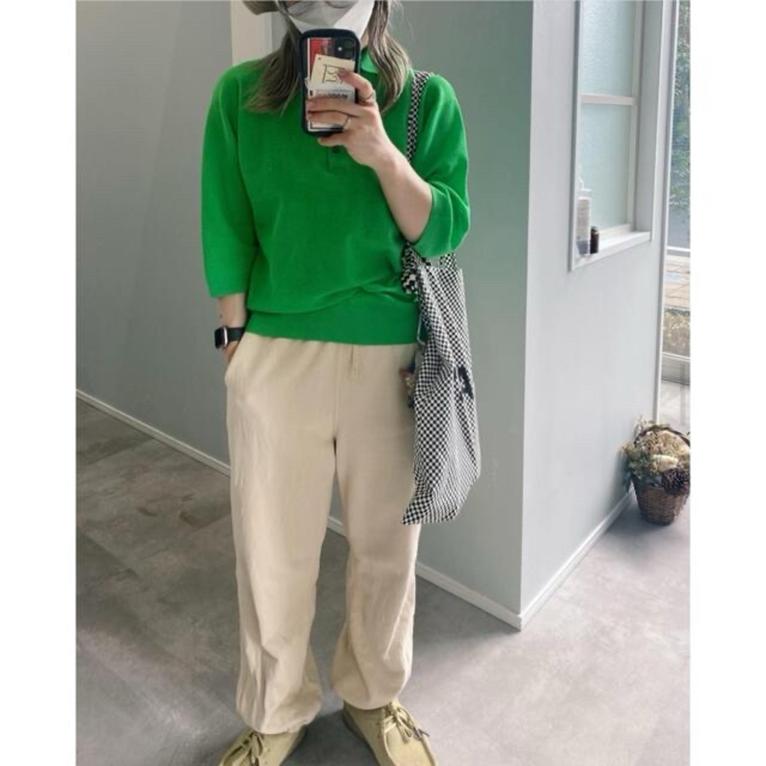 6 (ROKU) - <6(ROKU)>SHIRT KNIT ニット グリーン ケリーの 6 (ROKU) - <6(ROKU)>SHIRT KNIT ニット グリーン ケリーの