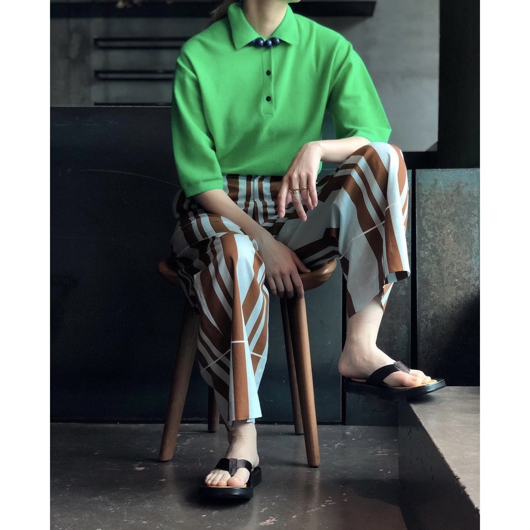 6 (ROKU) - <6(ROKU)>SHIRT KNIT ニット グリーン ケリーの 6 (ROKU) - <6(ROKU)>SHIRT KNIT ニット グリーン ケリーの