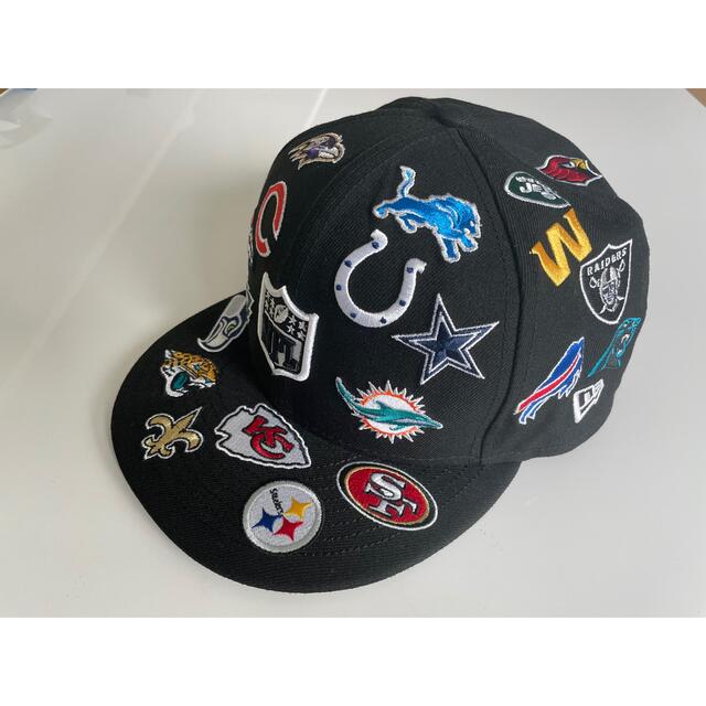 ⭐️NEWERA⭐️完売品NFL全チームロゴ刺繍マルチロゴ総柄黒100周年記念