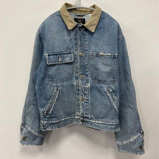 90s 三つ星タグ RRL ダブルアールエル 襟コーデュロイ デニム ジャケット