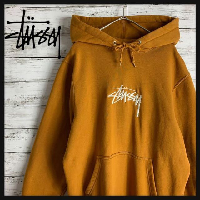 STUSSY 【即完売モデル】ステューシー パーカー センター刺繍ロゴ 希少