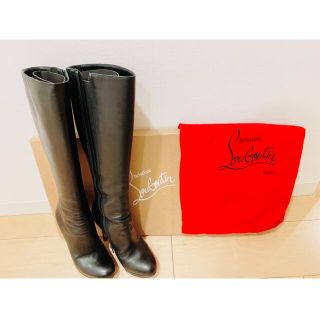 クリスチャンルブタン(Christian Louboutin)のルブタン  レザーブーツ　ブラック　36 1/2(ブーツ)