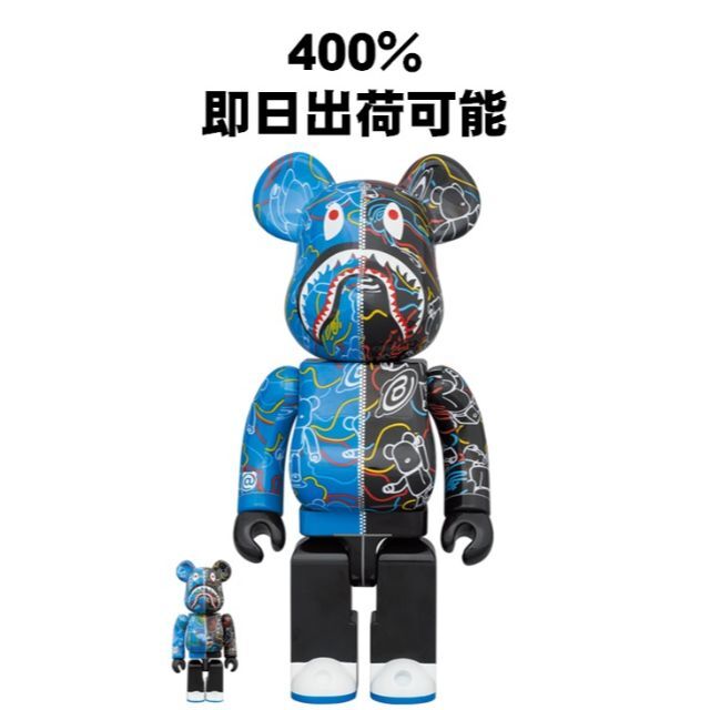 BAPE BE@RBRICK LINE CAMO SHARK 100％&400％ | フリマアプリ ラクマ