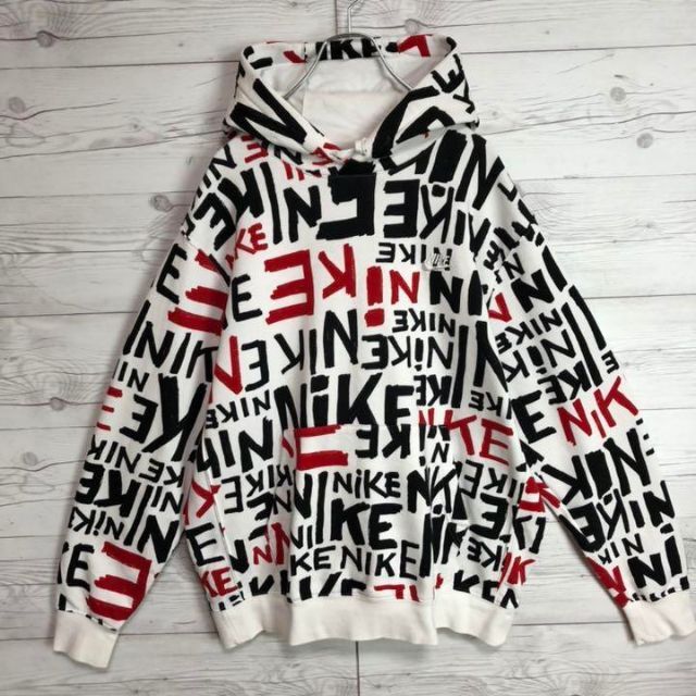 【超希少カラー】NIKE 総柄 パーカー クレイジーパターン スウッシュ