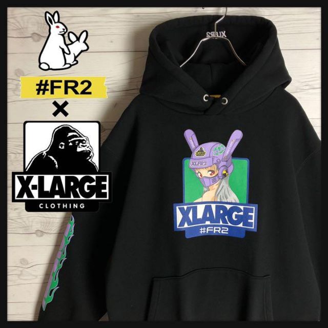 【最高デザイン】 FR2 XLARGE 限定コラボ 即完売モデル 希少 パーカー