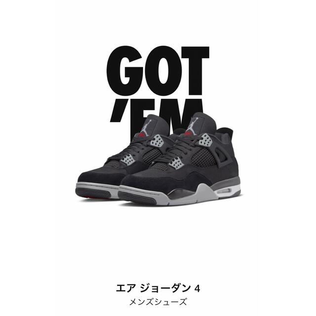 NIKE エアジョーダン4 Black And Light Steel 28cm