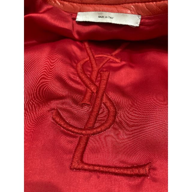 レア　yvessaintlaurent サンローランリブゴーシュ　赤ライダース