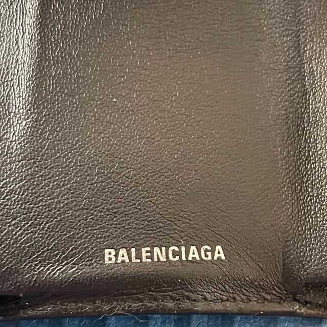BALENCIAGA - ★BALENCIAGA★クロコ★コンパクト財布黒★3つ折り財布★ミニウォレット