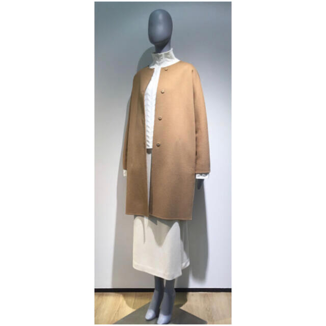 Theory 18aw ノーカラーコート キャメル