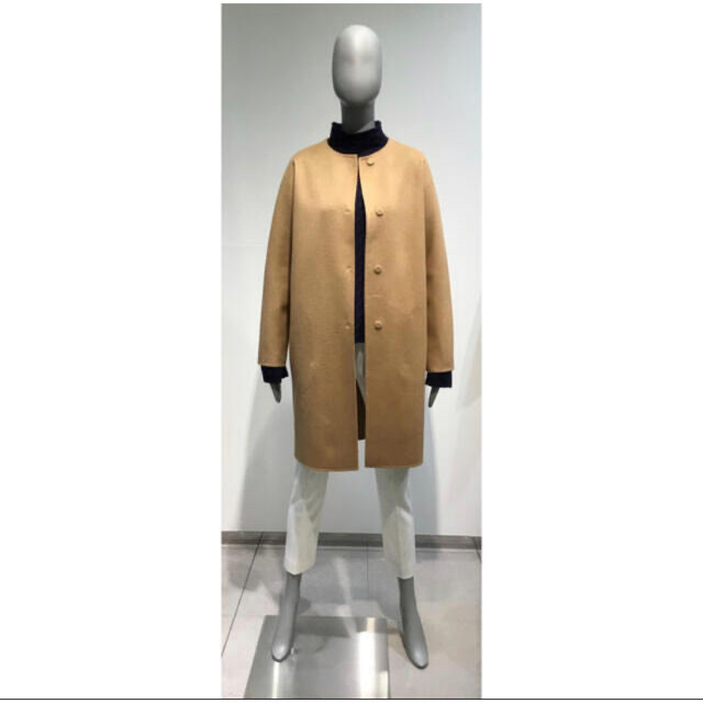 Theory 18aw ノーカラーコート キャメル