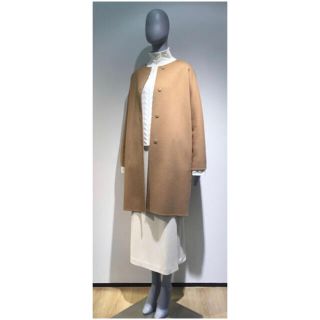 Theory セオリー 18AW カシミヤ ノーカラーコート ダブルフェイス 黒