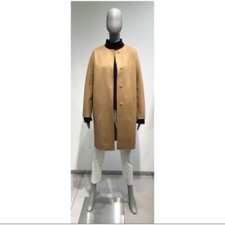 Theory セオリー 18AW カシミヤ ノーカラーコート ダブルフェイス 黒