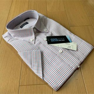 スーツカンパニー(THE SUIT COMPANY)のスーツカンパニー半袖ドレスシャツM（39）ボタンダウン新品チェック(シャツ)