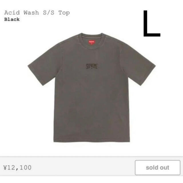 Supreme Acid Wash Tシャツ　ブラック　LTシャツ/カットソー(半袖/袖なし)