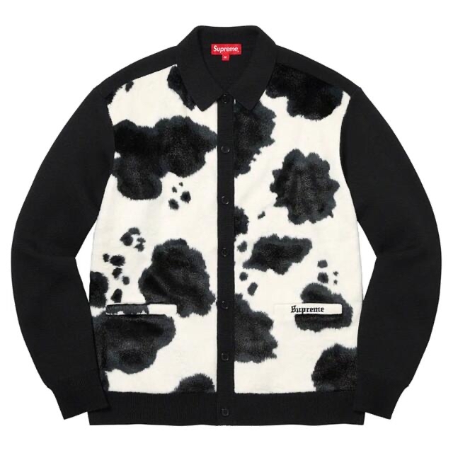 メンズSupreme Cow Print Cardigan "Black"