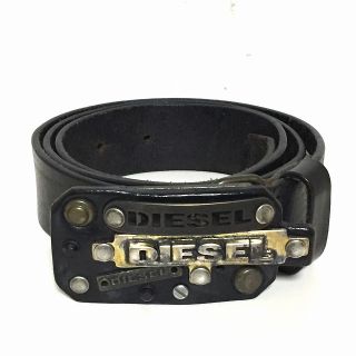 ディーゼル(DIESEL)のDIESEL(ディーゼル) ベルト - 黒×ゴールド(ベルト)