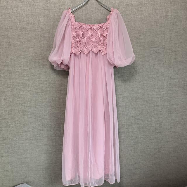 ヴィンテージ レース 80’s Pink Lace Dress ドレス ピンク