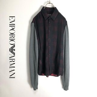 エンポリオアルマーニ(Emporio Armani)のEMPORIO ARMANI アルマーニ　切り替えシャツ　ニット　メンズ　メンズ(Tシャツ/カットソー(七分/長袖))