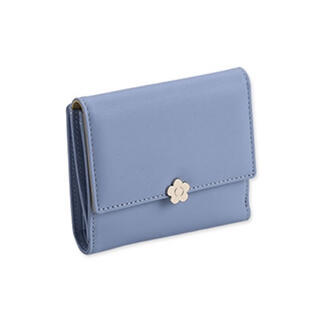マリークワント(MARY QUANT)のマリークワント　カラーレザー　折り財布　ブルー(財布)