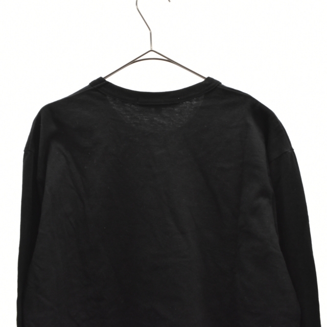 COMME des GARCONS コムデギャルソン 筆記体ロゴプリントクルーネックコットン長袖Tシャツ ブラック OH-T004/AD2021