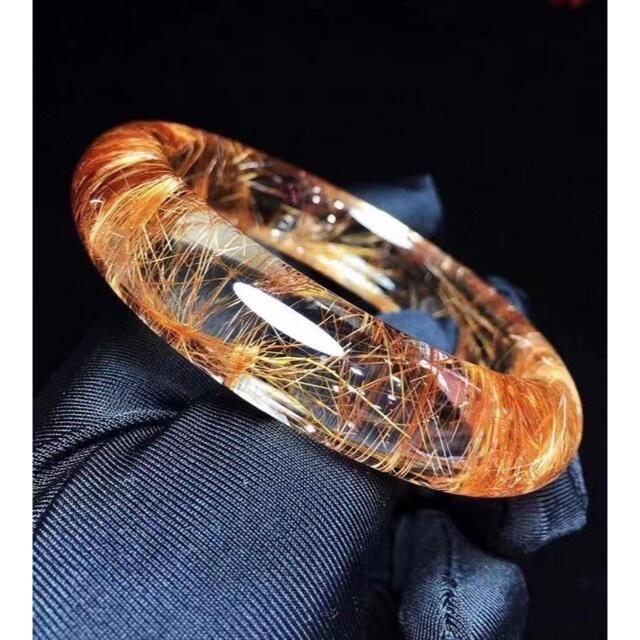 ⭐︎天然銅色ゴールドルチルクオーツ バングル 56mm-