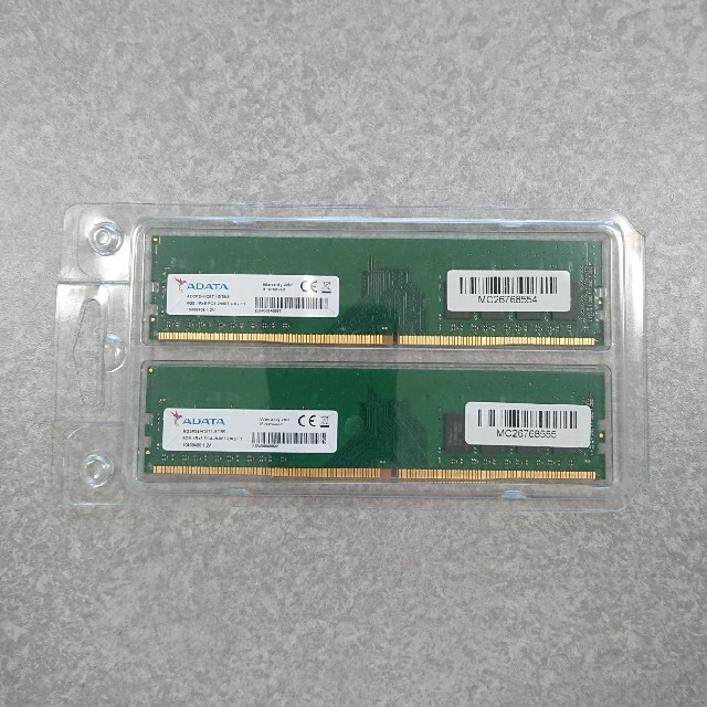 【基板】A-DATA 16GB 8GBx2 DDR4-2400 U-DIMM