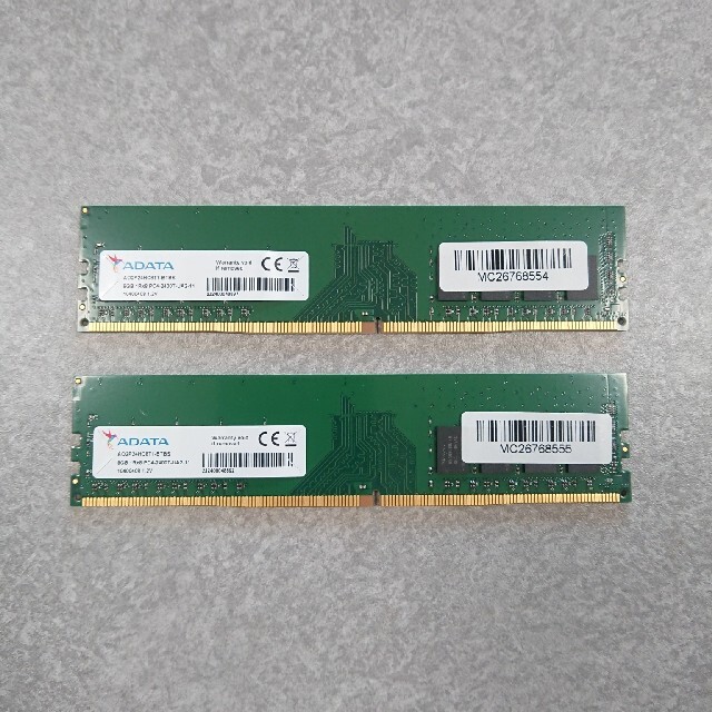 【基板】A-DATA 16GB 8GBx2 DDR4-2400 U-DIMM 1