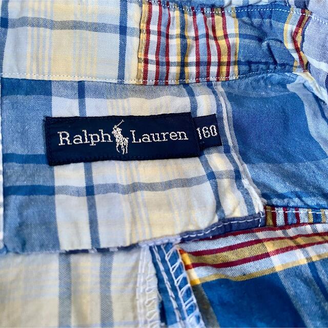 Ralph Lauren(ラルフローレン)のラルフローレン パッチワークシャツ 160 半袖シャツ ボーイズ チェックシャツ キッズ/ベビー/マタニティのキッズ服男の子用(90cm~)(ブラウス)の商品写真