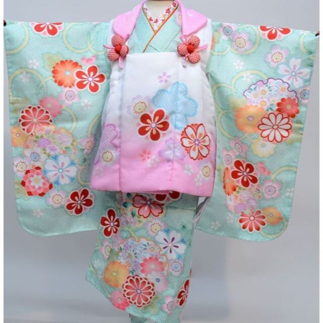 七五三 三歳 女児 被布着物フルセット 半衿縫付済 陽気な天使 七五三 三歳 女児 被布着物フルセット 半衿縫付済 陽気な天使