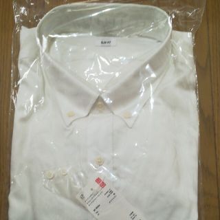 ユニクロ(UNIQLO)のファインクロス　ストレッチスリムフィット　オックスフォードシャツ　XL　長袖(シャツ)