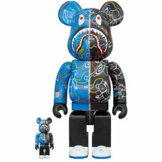 アベイシングエイプ(A BATHING APE)のBAPE BE@RBRICK LINE CAMO SHARK 100% 400％(フィギュア)