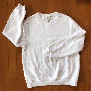 エイチアンドエム(H&M)のH&M メンズのスウェット　白　Lサイズ(スウェット)