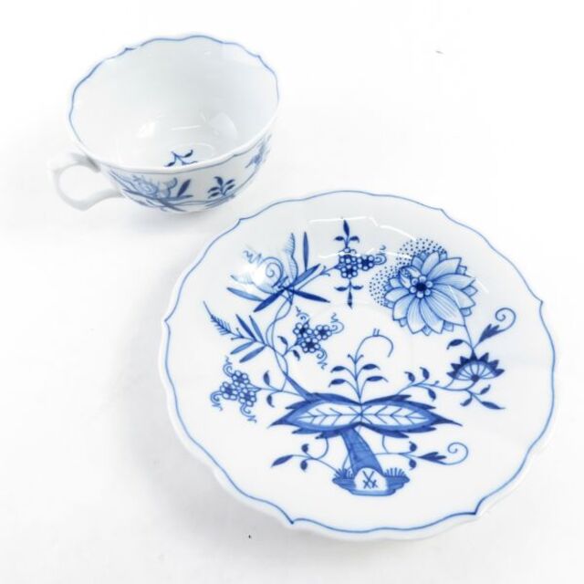 MEISSEN - マイセン ブルーオニオン ティーカップ&ソーサー 2客 ペア