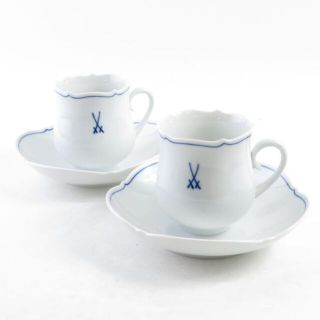 マイセン(MEISSEN)のマイセン ホワイトマイセン コーヒーカップ＆ソーサー 2客 ペア SO522B3(食器)