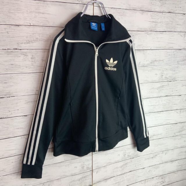 【送料無料】adidas トラックジャケット◎でかロゴ トレフォイ 美品 総柄