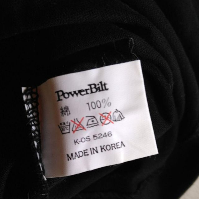 【新品】POWERBILT パワービルト 半袖 ポロシャツ　M　ロゴ刺繍　黒 6