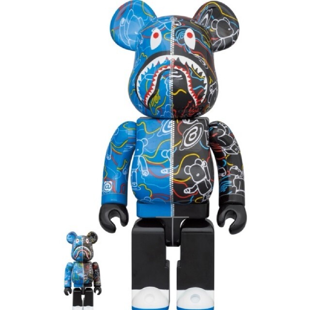 MEDICOM TOY CAMO SHARK BE@RBRICK bape