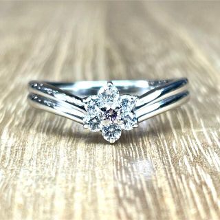 k18YG ダイヤ　リング　一粒ダイヤ　0.3ct ドロップ　雫形　11号