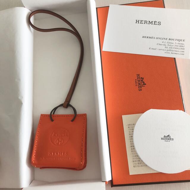 チャーム サックオランジュ hermes エルメス オレンジバッグチャーム