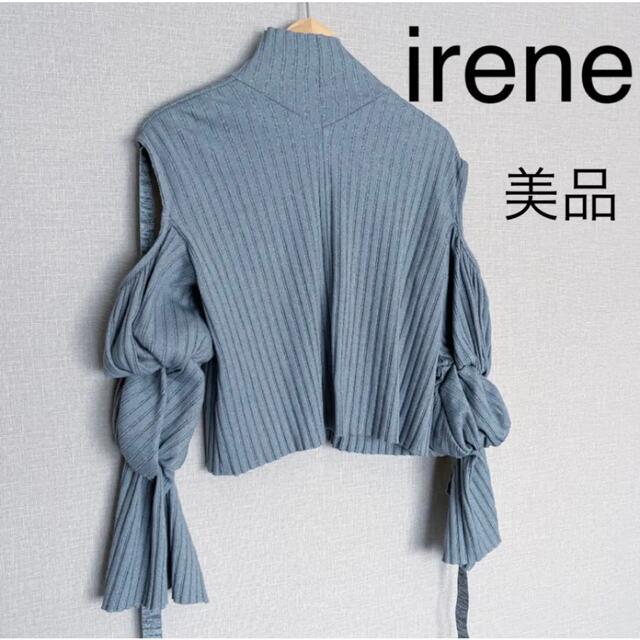 30%OFF SALE セール IRENE アイレネ リブコールドショルダーニット 美