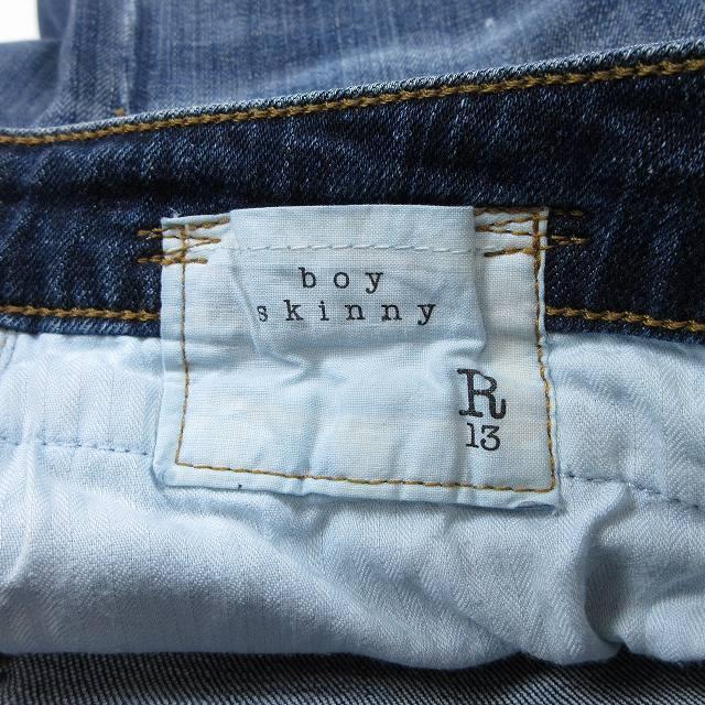 R13 BOYSKINNY メンズライク スキニー ジーンズ ウォッシュ デニム