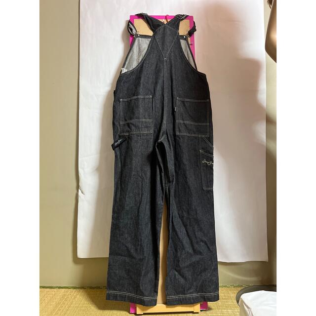 オーバーオール　メンズ　サイズＬ　デニム　ブラック メンズのパンツ(サロペット/オーバーオール)の商品写真