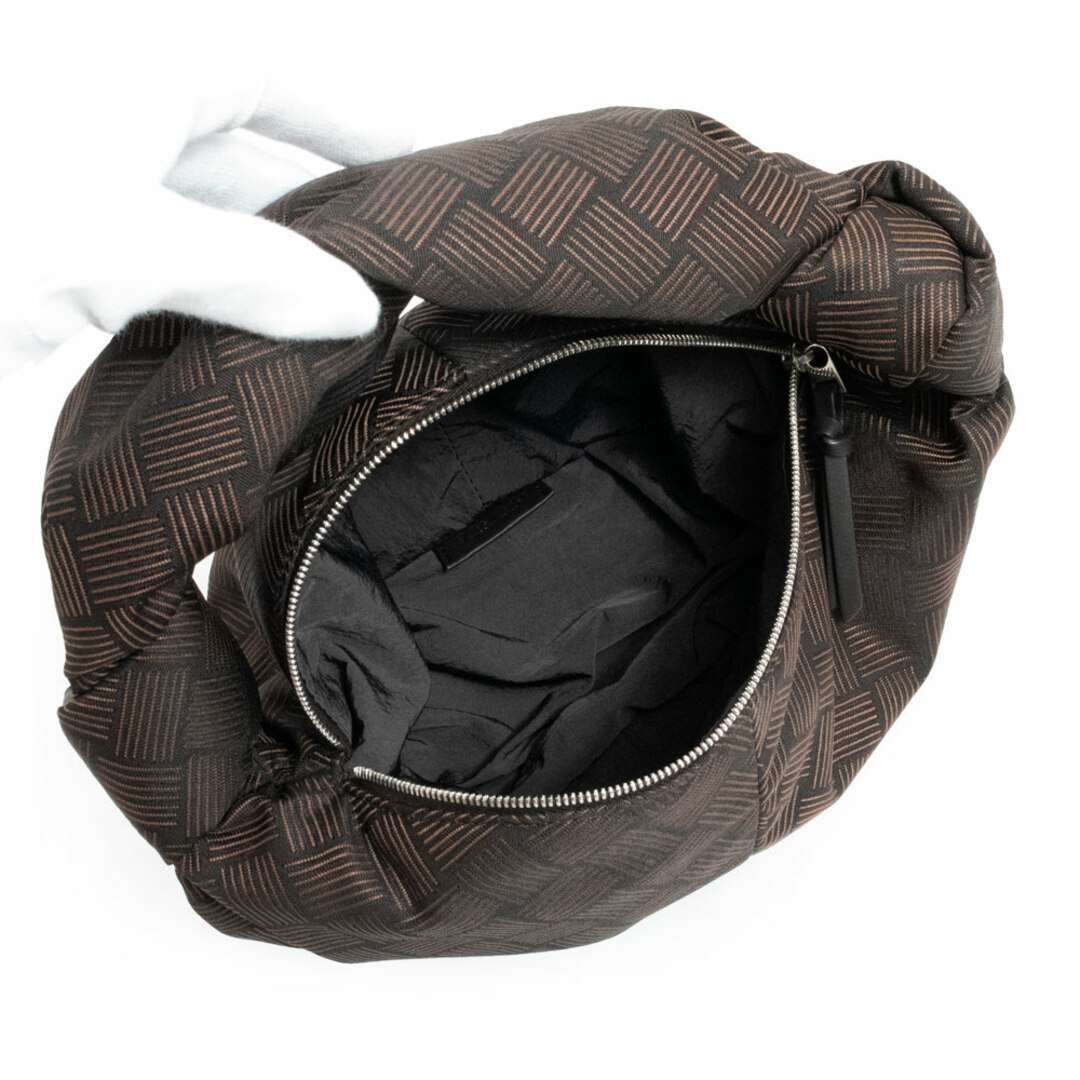 ボッテガヴェネタ ダブルノット ハンドバッグ ナイロンジャガード ブラウン 茶 658049 BOTTEGA VENETA(新品・未使用品)