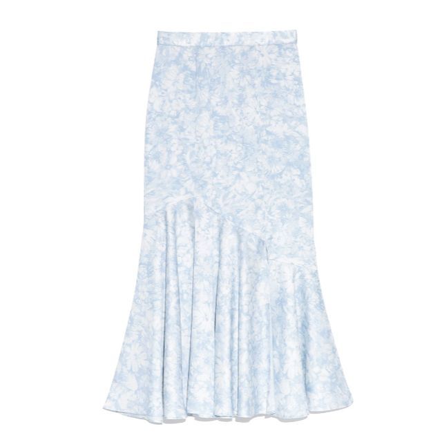 Lily Brown(リリーブラウン)のモザイクフラワーマーメイドスカート　ブルー　０ レディースのスカート(ロングスカート)の商品写真