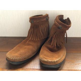 ミネトンカ(Minnetonka)のミネトンカ スエード フリンジ ブーツ キャメル MINNETONKA  (ブーツ)