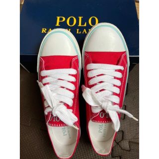 ポロラルフローレン(POLO RALPH LAUREN)のPOLO ラルフローレン　MサイズスニーカーRED送料込み(スニーカー)