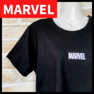 マーベル(MARVEL)のマーベル MARVEL 刺繍ロゴ Tシャツ Mサイズ ブラック 公式(Tシャツ(半袖/袖なし))