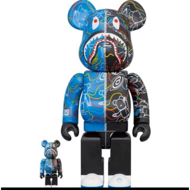 BAPE BE@RBRICK LINE CAMO SHARK 100％& 400フィギュア