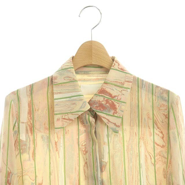 マメクロゴウチ シャツ マーブルプリント シルク 長袖 2 マルチカラー /AO レディースのトップス(シャツ/ブラウス(長袖/七分))の商品写真